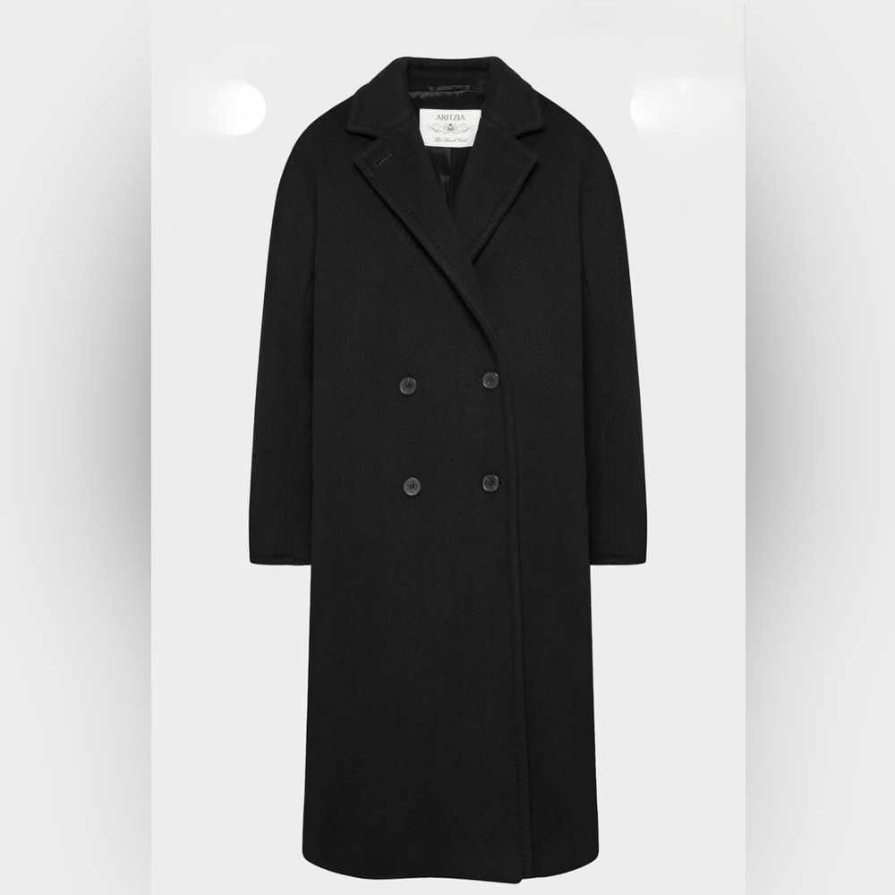 Aritzia black slouch coat size XS short nwt